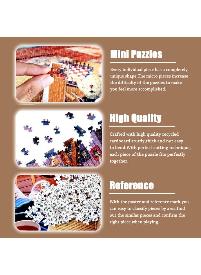 1000 Pieces for Adults Mini Puzzles Micro Pieces Challenging Difficult Puzzles Christmas Birthday Gift Game Toys Reading time 19.69 x 29.53 Inches - Image 5